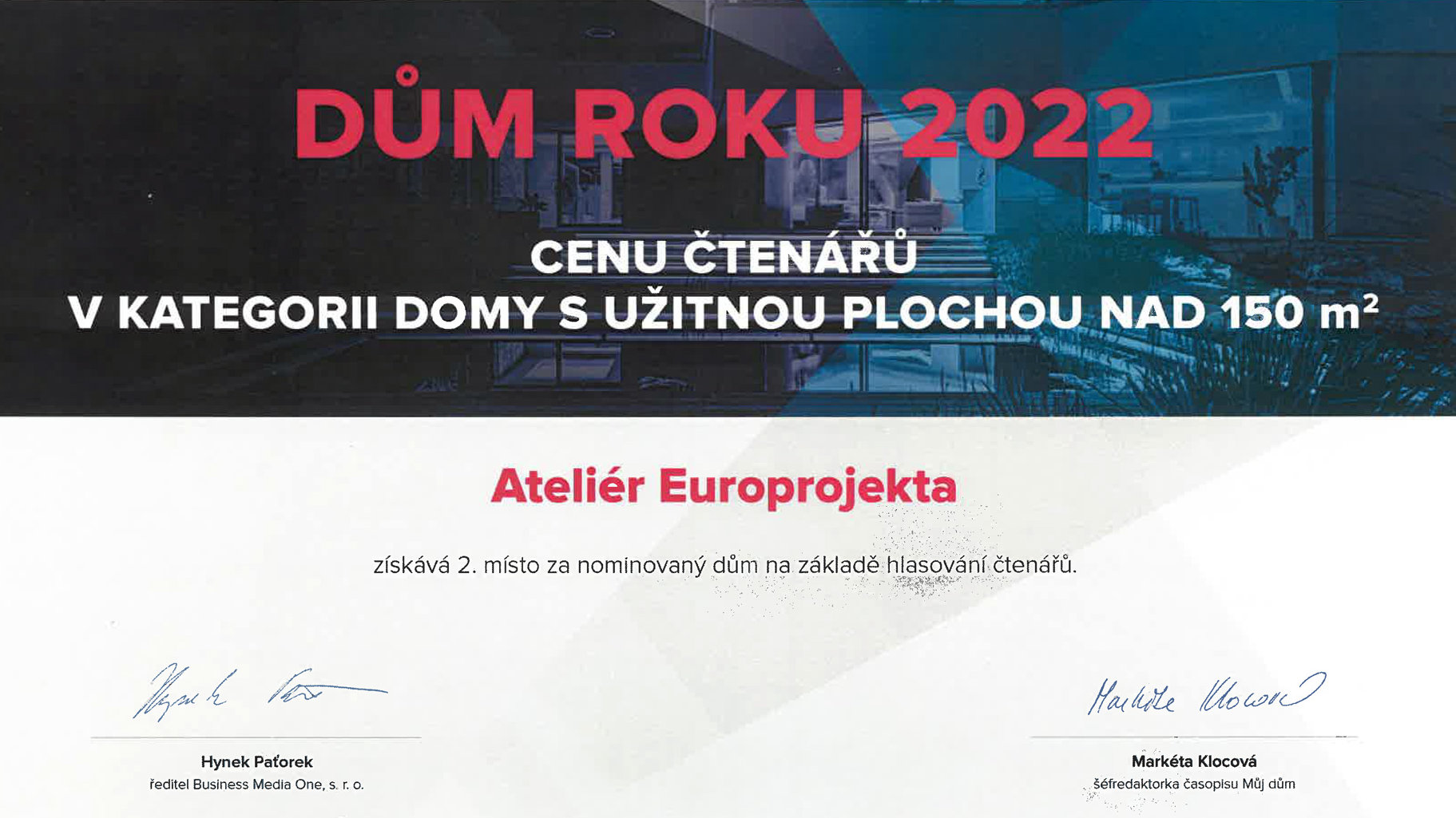 Dům roku - cena čtenářů 2022