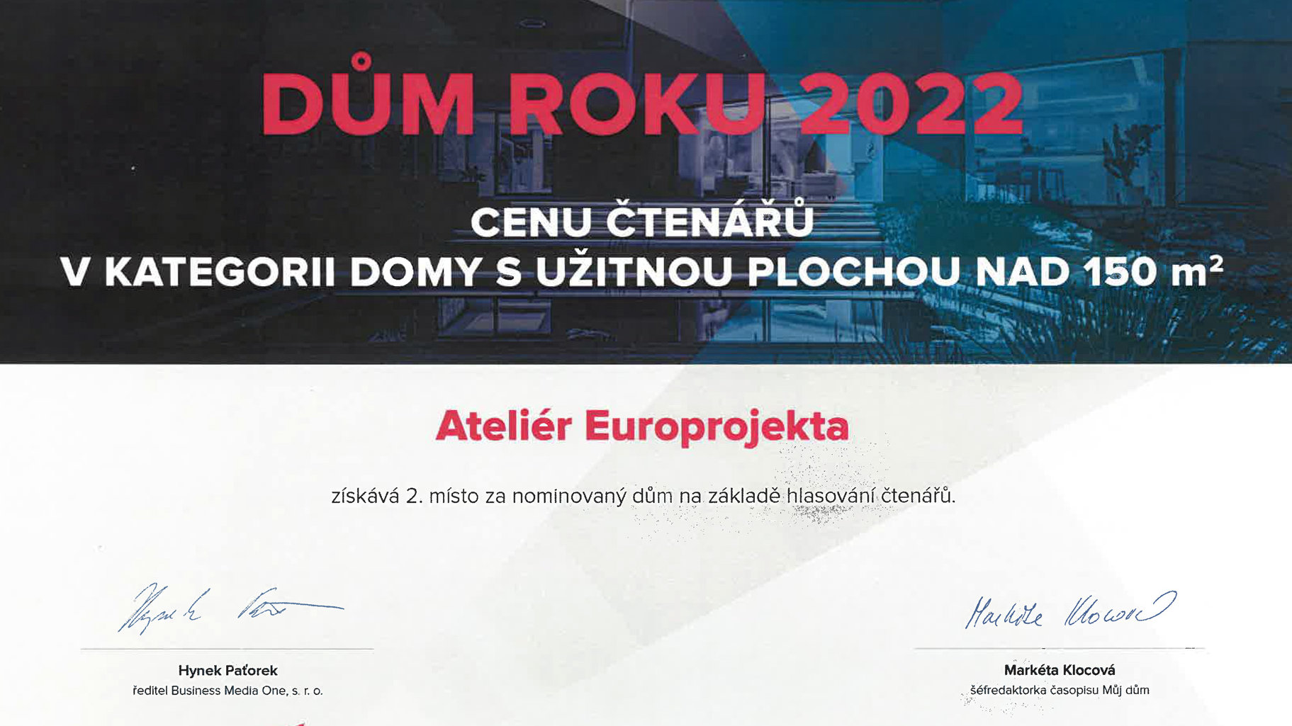 Dům roku - cena čtenářů 2022