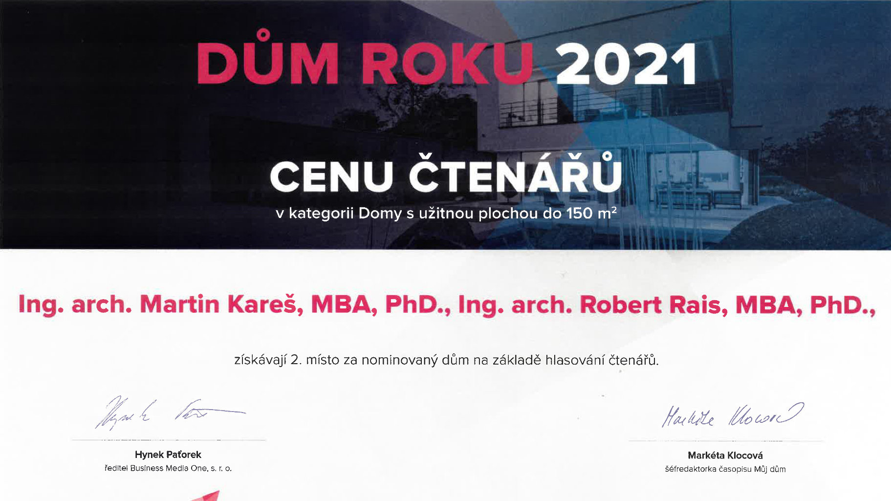 Dům roku - cena čtenářů 2021